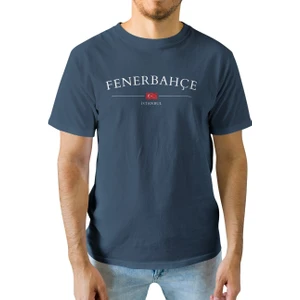 Bs Moda Unisex Fenerbahçe Baskılı Lacivert Basic Tshirt