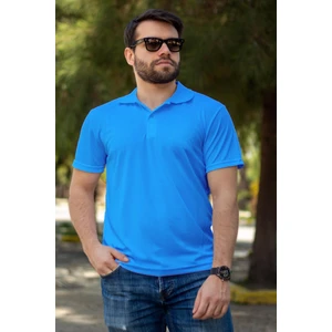 Azıcık Akıllı Erkek Turkuaz Petek Tam Esnek Likralı Rahat Ribana Kol Polo Yaka T-Shirt 24EPLYSNSP