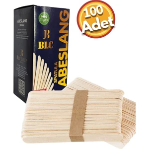Abeslang Ahşap Tahta Dil Basma Çubuğu Ağda Spatulası 100 Adet