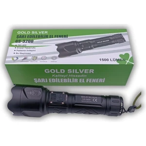 Gold Silver Şarj Edilebilir Tg LED El Feneri 1500 Lümen