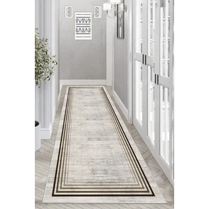 Thalia Home Ince Çerçeveli Kaymaz Tabanlı Yıkanabilir Baskılı Halı Yolluk