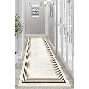 Thalia Home Ince Çerçeveli Kaymaz Tabanlı Yıkanabilir Baskılı Halı Yolluk