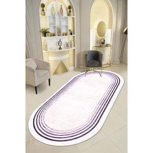 Thalia Home Ince Çerçeveli Kaymaz Tabanlı Yıkanabilir Baskılı Halı Yolluk