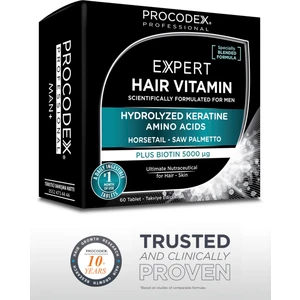 Man - 5000 mcg Biotin, Keratin, Amino Asitler, Bitkisel Ekstreler ve Vitaminler 60 Tablet