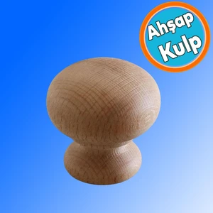 Ahşap Topaç Kulp Tek Vidalı Çekmece Mutfak Mobilya Dolabı Dolap Düğme Kulpu Kulbu Kulpları