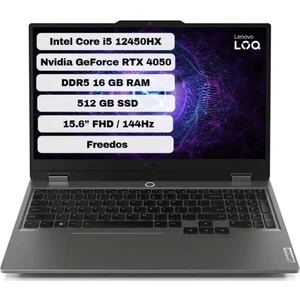 Loq 15IAX9 83GS007WTR16 Intel Core I5 12450HX 16GB 512GB SSD Rtx 4050 Freedos 15.6'' Fhd Taşınabilir Bilgisayar