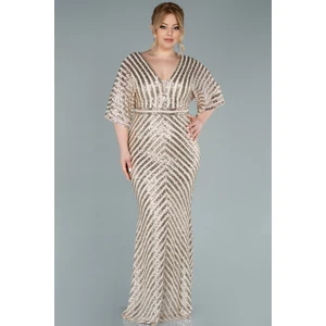 Kısa Kol Pul Payet Uzun Büyük Beden Abiye ABU2309