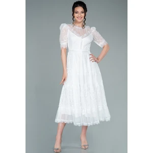 Kısa Kol Midi Davet Elbisesi ABK1388