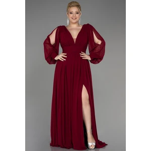 Uzun Kol Şifon Büyük Beden Abiye ABU1988