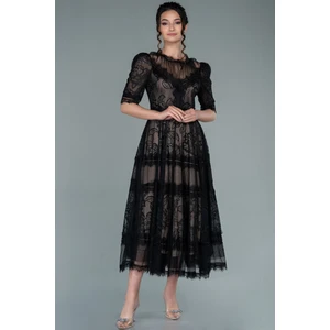 Kısa Kol Midi Davet Elbisesi ABK1388