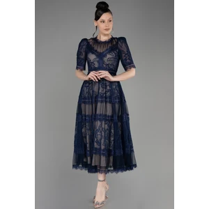 Kısa Kol Midi Davet Elbisesi ABK1388