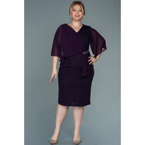 Kısa Kol Simli Midi Büyük Beden Abiye ABK1610