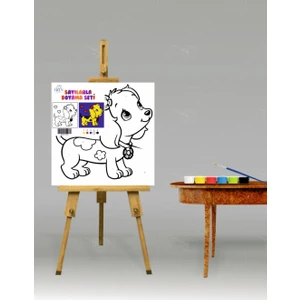 Sayılarla Boyama Seti Sevimli Köpek 20 x 20 cm Tuval Çocuk Sayılarla Boyama