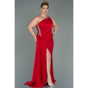 Tek Omuz Yırtmaçlı Uzun Büyük Beden Abiye ABU3132