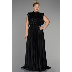 Saten Ateş Pile Uzun Büyük Beden Abiye ABU3341