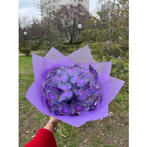 Rosa Design Mor Kelebek Buketi Led  Işıklı