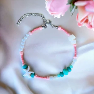 Leylan Takı Kadın Yavruağzı Incili Deniz Yıldızı Motifli El Yapımı Halhal