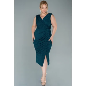 Kolsuz Simli Midi Büyük Beden Abiye ABK1492