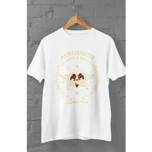Fuddy Moda Unisex Aerosmith Rock And Roll Baskılı T-Shirt, Oversize Rock-Metal Müzik Temalı Tişört