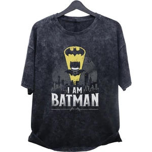 Fuddy Moda Oversize I'm Batman Baskılı Yıkamalı T-Shirt, Unisex Dc Comics Baskılı Vintage Tişört