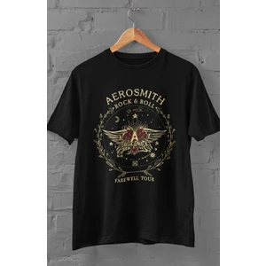 Fuddy Moda Unisex Aerosmith Rock And Roll Baskılı T-Shirt, Oversize Rock-Metal Müzik Temalı Tişört