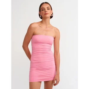 91177 Straplez Poliamid Elbise-Pembe