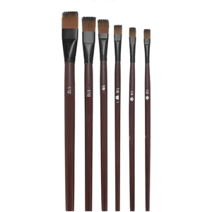 Fırça Seti-1, Yağlı Boya Fırçası, 6 Lı Set, Resim Fırçası, Akrilik Boya Fırçası, Yassı Fırça