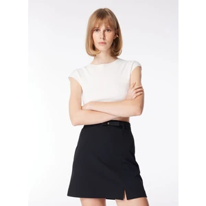 Normal Bel Lacivert Kadın Düz Mini Etek F4WL-ETK0212