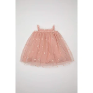 Kız Bebek Çiçekli Kolsuz Tül Elbise C7179A524SM