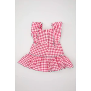 Kız Bebek Kareli Kolsuz Krinkıl Elbise D0581A524HS