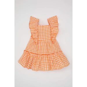 Kız Bebek Kareli Kolsuz Krinkıl Elbise D0581A524HS