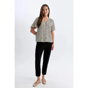 Siyah Jogger Pantolon Lastikli Bel Bağcıklı Basic Düz Paça D2573AX24AU