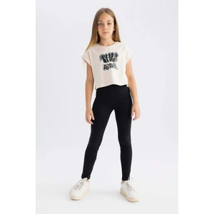 Kız Çocuk Uzun Boy Siyah Basic Düz Tayt A6907A824AU