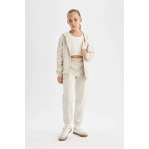 Kız Çocuk Standart Fit Beli Paçası Lastikli Cepli Okul Jogger Eşofman Altı X9036A624AU