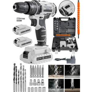 Usa 36V 5 Ah Çift Akülü Darbesiz Matkap 24 Parça Akülü Vidalama Daflong Series
