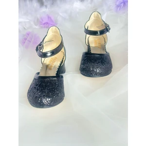 Gala Stil Gala Arkası Düz Önü Simli Topuklu Çocuk Ayk