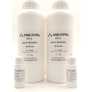 Ancapol Rtv-2 Kalıp Silikonu 20 Shore Beyaz 2 kg