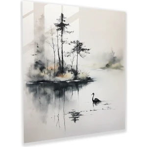 Painted Anarchy Lenticular Glass Print - Serene Japon Mürekkebi Cam Duvar Sanatı - Lenticular, Sakin, Sakin Sanat Eseri, Cam Duvar Sanatı, 30X30