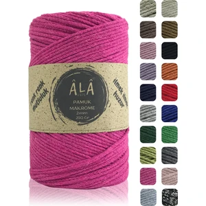 Nessi World Pamuk Makrome Ipi 2mm Cotton Zincir Makrome Çanta Ipi Supla Ipi Koton Ip 250 Gram Fuşya