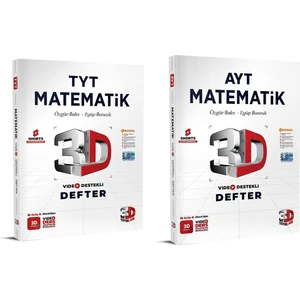 3D Yayınları TYT Matematik Video Destekli Defter - AYT Matematik Video Destekli Defter Seti 2 Kitap