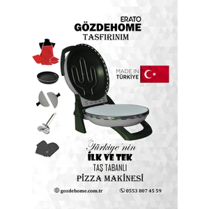 Gri - Erato Taşfırınım Pizza Makinesi, Lahmacun Makinesi Doğal Taş Fırın - Timer - 400 °c