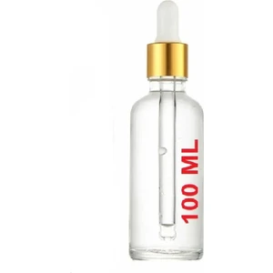 JUNİBELİW 4 Adet 100ML Cam Şeffaf Gold Kapaklı Beyaz Cam Damlalıklı Boş Çok Amaçlı Yağ Esans Şişesi 4X100ML