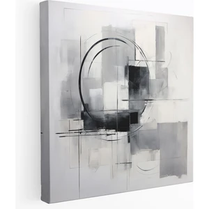 Painted Anarchy Gri Modernite Kanvas Tablo - Gri, Kanvas Tablo, Soyut Şekiller, Kanvas Tablo, 30X30
