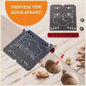 Menteşe Yeri Açma Aparatı (Ayarlanabilir Stoperli Delme Pancı ile Birlikte)