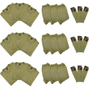 9'lu Askeri Çamaşır Seti (Fanila-Boxer-Çorap)