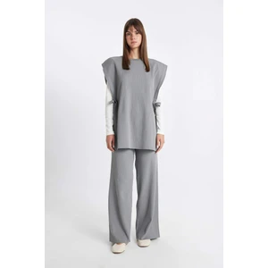 Relax Fit Triko Pantolon Beli Lastikli Basic Düz Geniş Paça Y1325AZ24AU