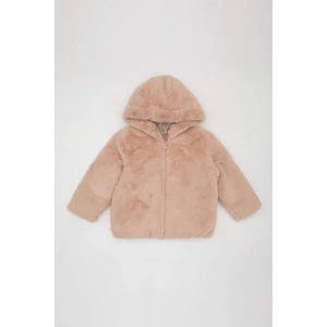 Kız Bebek Polar Astarlı Peluş Kapüşonlu Mont C5319A524AU