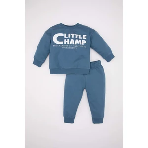 Erkek Bebek 2'li Takım Baskılı Bisiklet Yaka Sweatshirt Üst Jogger Eşofman Altı D0716A524AU