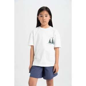 Kız Çocuk Harry Potter Relax Fit Bisiklet Yaka Kısa Kollu Tişört C2632A824SM