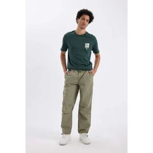 %100 Pamuk Yazlık Jogger Pantolon Wide Leg Bol Rahat Kesim Paraşüt Beli Bağcıklı Geniş Bol Paça C9151AX24AU